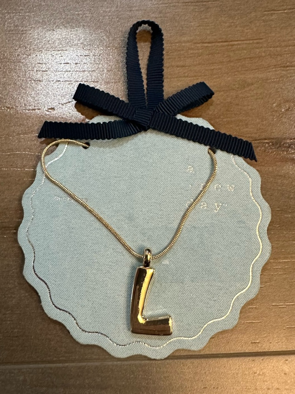 a new day Gold-Tone 'L' Initial Pendant Necklace